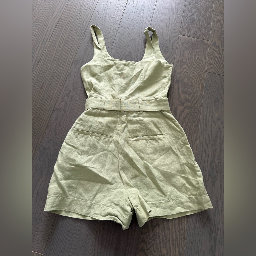 & Other Stores (Los Angeles Atelier) - Sage Green Linen Romper - 2 US - Picture 6 of 8
